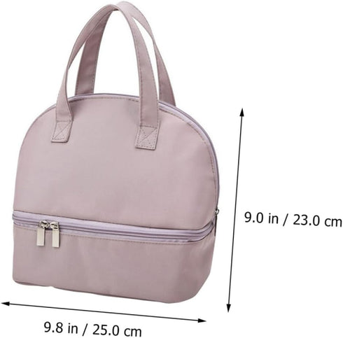 FRCOLOR Portable Insulated Breast Milk Storage Bag for Mothers, Purple Polyester Care Tote with Thermal Fresh-keeping