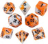 Orange and White DND Dice Set - 'Troll Slayer'