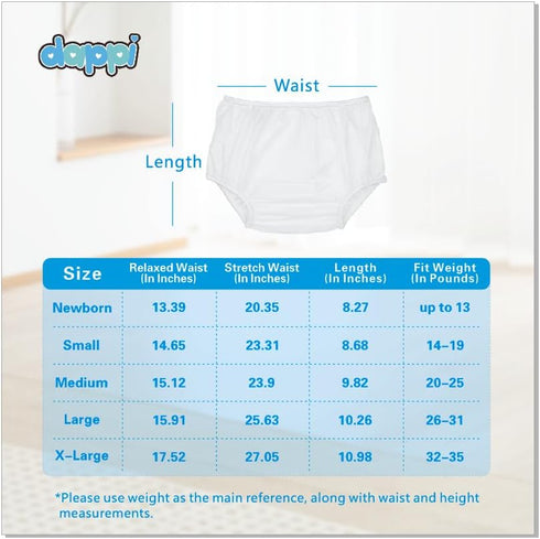 dappi 100% Swimming, 20-25 lbs), 4 Counts Reusable Waterproof Nylon Taffeta Diaper Pants for Potty Training