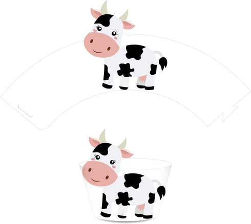 CC HOME 24 pcs Farm Animal Cupcake Wrappers for Baby Shower, Birthday Party, Wedding Decorations