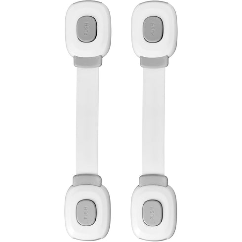 Fursafe&Q Baby Cabinet Locks, Child Safety Proofing Strap Locks for Drawers, Fridge, Ovens, and Toilets (Grey, 2 Pack)