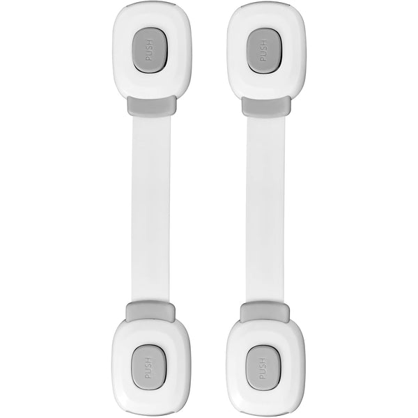 Fursafe&Q Baby Cabinet Locks, Child Safety Proofing Strap Locks for Drawers, Fridge, Ovens, and Toilets (Grey, 2 Pack)
