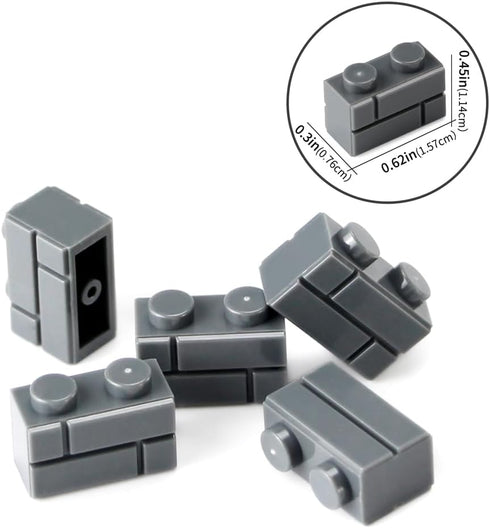 Feleph 360 Pieces 1x2 Masonry Profile Bricks, Building Blocks for Wall Parts, Compatible with Major Brands
