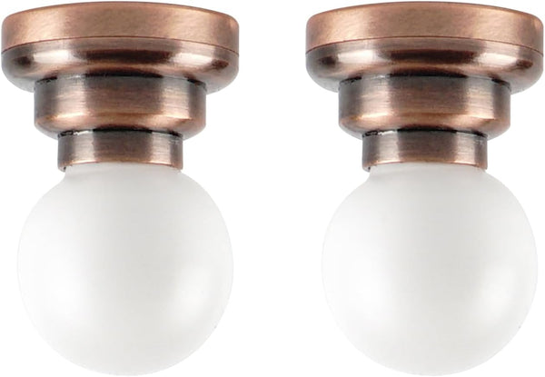 Waldosia 1:12 Scale Dollhouse Miniature LED Ceiling Light Set (Copper)