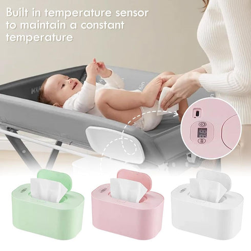 Generic Baby Wipe Warmer,New Portable Large Capacity Wipes Warmer Dispenser with LED Display,Adjustable Baby Wet Wipes