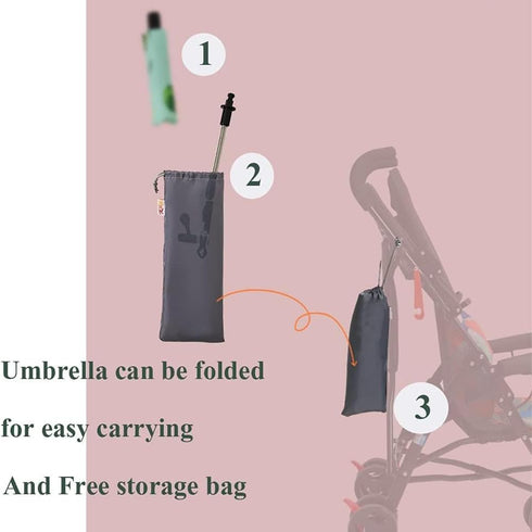 Nakazawa Universal Baby Parasol, Baby Stroller Sun Shade Sun Protection Sun Shade for Strollers, Waterproof Umbrella