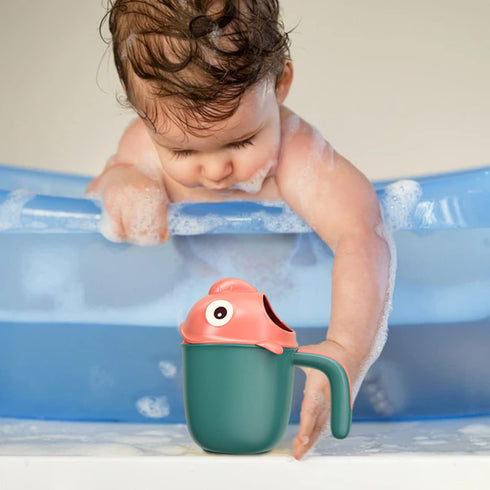 Pineeseatile Baby Bath Rinser Baby Bath Rinse Cup Cute Cartoon Fish Infant Shampoo Rinser Shower Wash Hair Cup for Kids