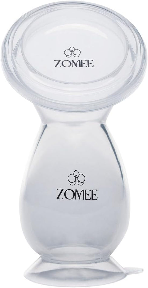 4oz Zomee Manual Breast Pump Silicone Milk Collector Hands-Free Milk Collection Bottle for Breastfeeding Moms BPA-Free