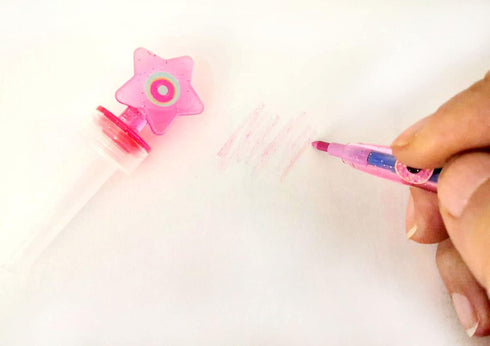 24 2 1 TINYMILLS Pcs Donuts in Stackable Stacking Crayon with Extra Stamper Topper, Kids Party Favors, Goodie Bag