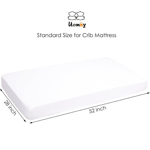 1 Pack UOMNY Crib Sheet White Fitted Crib Sheets Baby Sheet for Standard Crib and Toddler Mattresses Nursery Bedding