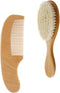 SECFOU Wool Brush and Solid Wood Comb Set for Infants, Soft Hair