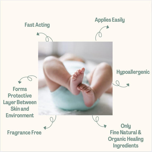 Nature Only Wholesome Diaper Cream, 4 oz - Natural & Organic for Diaper Rash Relief