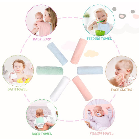 20 10 Inch 8 Pack Orighty Burp Cloths, Super Soft & Highly Absorbent Coral Fleece, x Gentle & Large Burp Rugs for Baby