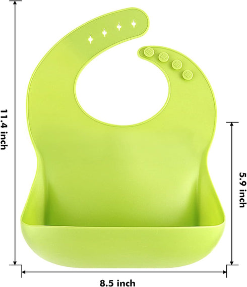 Silicone Bibs for Babies Toddler Set of 3, BPA Free, Soft Adjustable Waterproof Feeding Essentials