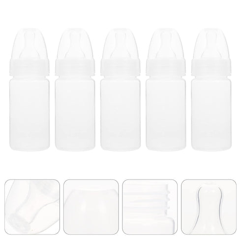 EXCEART 5Pcs Newborn Disposable Milk Bottles Clear Scale Milk Powder Bottles Babies Milk Bottles (White)