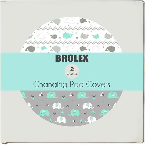 Girls,2 Pack Stretchy Changing Pad Covers for Boys Jersey Knit,Elephant & Whale