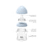 Anti-Colic Glass Baby Bottle 5oz with "S" Flow Rate Nipple for 0-3 Months, 4 Pack, MM101A