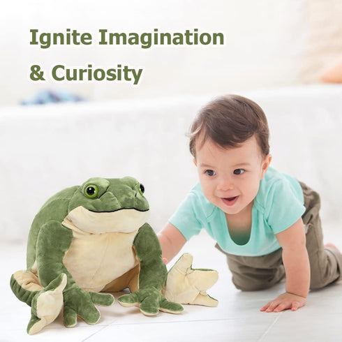 MorisMos Giant Frog Stuffed Animal - 22 Inch Large Green Plush Pillow for Kids