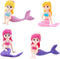 MAOMIA Miniature Mermaid Figurines, 4 Pcs Mini Toy Figure Collection for Birthday Cake Toppers and Decoration