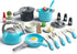 Bruvoalon 32Pcs Kids Play Kitchen Toy Set, Pretend Cooking Accessories with Pots, Pans, and Foods for Girls Boys