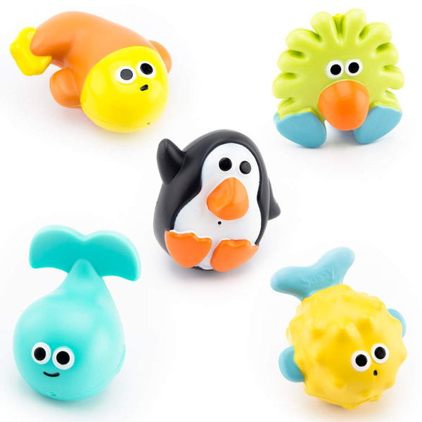 Sassy Bathtime Pals Squirt and Float Toys 9+ Months Set of 5