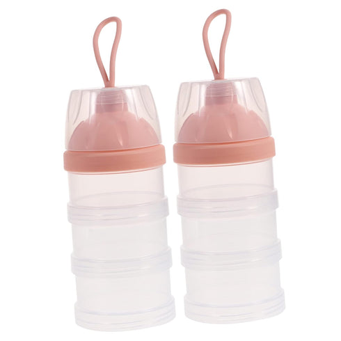 LIFKOME 2pcs Milk Powder Dispenser Travel Friendly Formula Container with Three Layers for