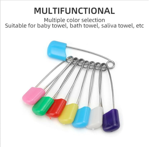 WALWAL 30 Pack Colorful Stainless Steel Diaper Pins - Safe Cloth Fasteners for Babies