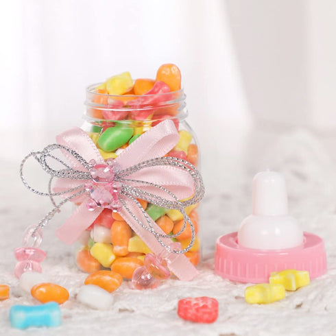 Bodosac 24-Piece Set Baby Feeding Bottle with Pink Candy Box for Shower Decoration