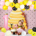 1st 1st Bee Birthday Decorations for Girl Bee Birthday Balloon Garland Kit Pink Yellow It's Sweet to Bee One Backdrop