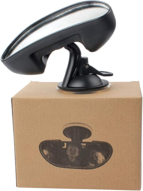 GES Rear View Mirror - 360 Degree Adjustable with Strengthen Suction Cup for Car (5.9 x 2.2 Inch, Black)