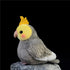 Nohito Realistic Grey Cockatiel Parrot Plush Toy, Simulation Fake Bird Cockatoo Stuffed Animal 4.9'' (Grey, M)
