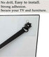 1 Pack Adjustable TV Safety Straps, No-Drill Anti-Tip Furniture Anchors for Baby Proofing, Flat Screens Fix