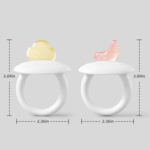 Set, 0+ Months2Pcs Set BumbleBee Soft Silicone Teething Toys Easy to Hold Toy for Baby Teething Relief Soothes Sore