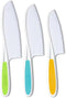 Leking 3 Pcs Kids Kitchen Knife, Plastic Serrated Edges Kids Knife Set for Cooking and Cutting Cakes, Fruits and