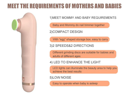 JD FRESH Trimmer 6 Electric Baby Nail New Born, Baby Nail Cutter, Nail Polish Grooming Kit Safe for Infant Toddler Kids