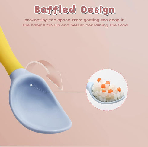 Toddler Utensils with Travel Case, Baby Spoon and Fork Set for Self-Feeding Learning, Bendable Handle Silverware for