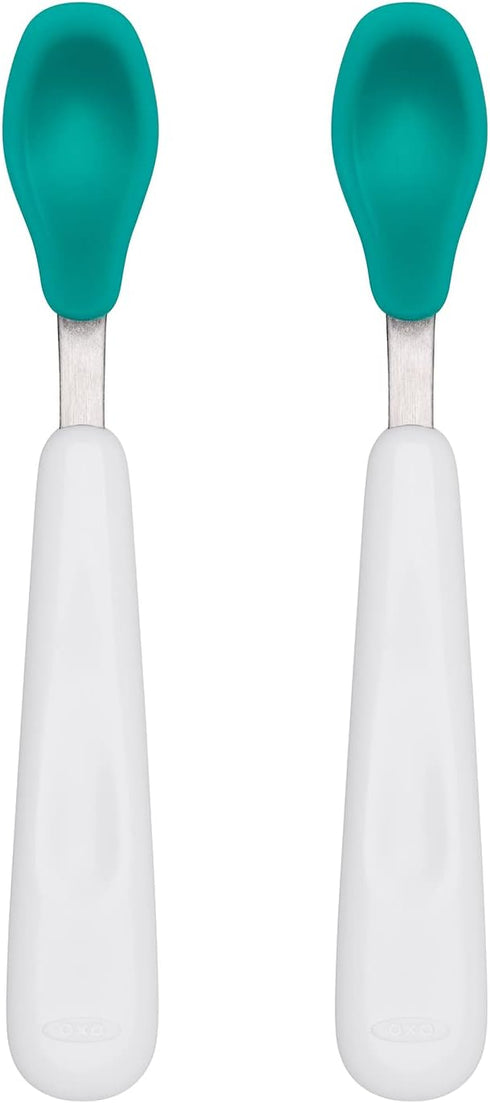 OXO Tot Feeding Spoon Set with Soft Silicone - Teal