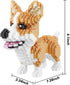 Ulanlan Adult Building Sets, Corgi Micro Bricks Dog Toy, 1380 Pieces for Dog Lovers