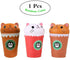 Anboor 5.3" Soft Squishys Food Toy - Kawaii Cat Coffee Cup for Kids and Adults, Collection Stress Relief Toy
