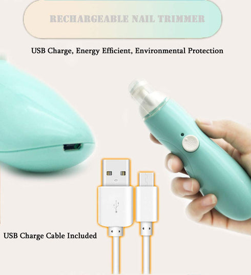 Rechargeable Baby Nail File, Fansidi Electric Trimmer for Newborn Infant or Toddler, Extra Replacement Pads
