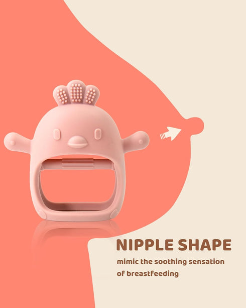 2 Pack 3 ChooKaChoo Baby Teething Toy Silicone Teething Mitten for Babies Over Months Anti Dropping Wrist Hand Teethers