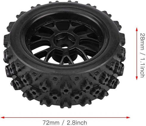 4PCS Replacement Tires for RC 1:10 Car, Racing Off Road Vehicle Rubber Tyre Wheel Rim