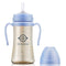 GROSMIMI Spill Proof Magic Sippy Cup with Straw and Handle for Baby and Toddlers, 10 oz (Sky Blue), BPA Free
