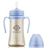 GROSMIMI Spill Proof Magic Sippy Cup with Straw and Handle for Baby and Toddlers, 10 oz (Sky Blue), BPA Free