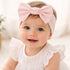 (2, 3-36 Baby Girl Headbands-Infant,Toddler Cotton Handmade Hairbands with Bows Child Hair Accessories Powder Pink