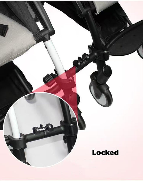 Twin Stroller Connector Side by Side, Universal Stable Baby Stroller Pushchair Connectors Detachable Adjustable Two