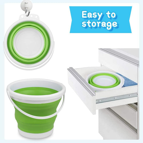 Umnodobn 3L Set Swimming Set Silicone Beach Foldable Buckets Toys Halloween Bucket, Jumbo Sand Pails Bucket with Mesh