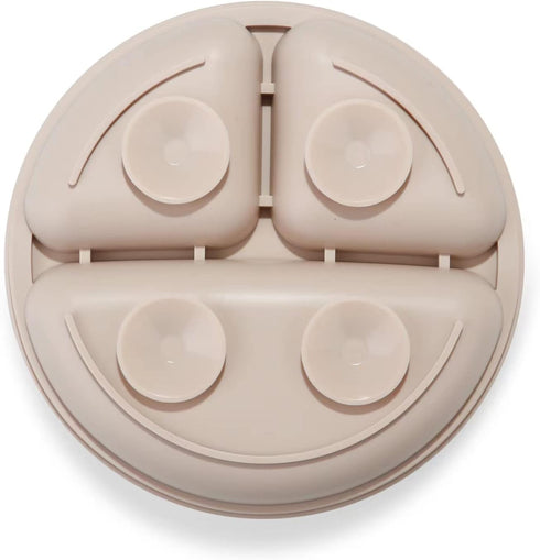 PandaEar Divided Unbreakable Silicone Baby and Toddler Plates, 3 Pack, Non-Slip, Dishwasher & Microwave Safe (Blue