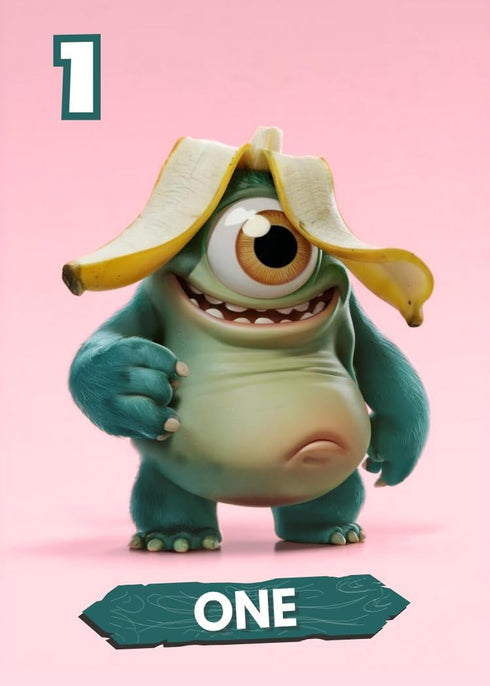 Big Monster Games 3 Trash Monsters - Card Game, Easy Number Sequencing Game with Fun Monsters | Ages and up | Kids