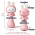 VKTEN 3-24 Bunny Baby Rattle Toy with Light & Sound Interactive Teething & Sensory Toy Ideal Easter Basket Stuffer